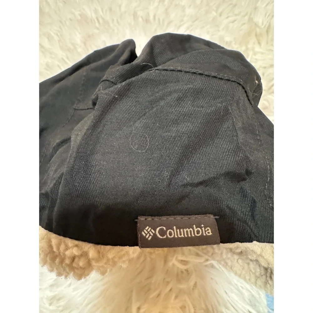 Columbia Kids Unisex Black Sherpa Lined Omni-Heat Trapper Aviator Hat S/M